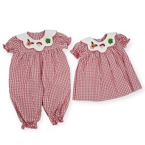 DELANEY NWT 6m GIRLS CHRISTMAS HOLIDAY‎ LOT OF 2 Bubble and Dress Embroidered